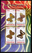 Rwanda 2010 Butterflies #2 imperf sheetlet containing 4 values unmounted mint