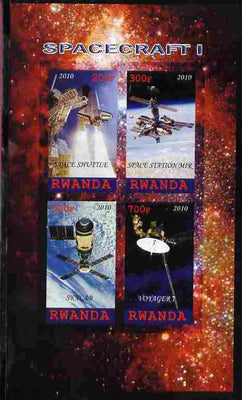 Rwanda 2010 Spacecraft #1 imperf sheetlet containing 4 values unmounted mint