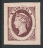 Dominica 1870 Bogus Die Proof in claret imperf on thin card produced by the Boston Gang. Described in full in Toeg's handbook on pages 27-28, a copy of which is included