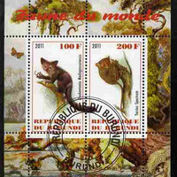Burundi 2011 Fauna of the World - Lemurs perf sheetlet containing 2 values fine cto used