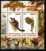 Burundi 2011 Fauna of the World - Lemurs perf sheetlet containing 2 values unmounted mint