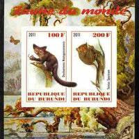 Burundi 2011 Fauna of the World - Lemurs imperf sheetlet containing 2 values unmounted mint