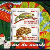 Burundi 2011 Fauna of the World - Chaemeleons perf sheetlet containing 2 values unmounted mint