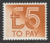 GB 1982 Postage Due £5 unmounted mint SG D101 cat £14 offered just below face value