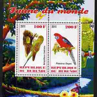 Burundi 2011 Fauna of the World - Parrots #2 perf sheetlet containing 2 values unmounted mint