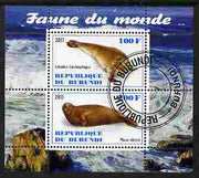 Burundi 2011 Fauna of the World - Mammals (Seals) perf sheetlet containing 2 values fine cto used