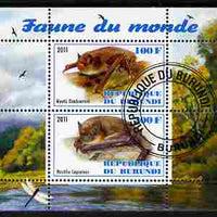 Burundi 2011 Fauna of the World - Mammals (Bats #1) perf sheetlet containing 2 values fine cto used