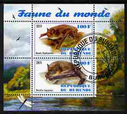 Burundi 2011 Fauna of the World - Mammals (Bats #1) perf sheetlet containing 2 values fine cto used