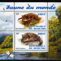 Burundi 2011 Fauna of the World - Mammals (Bats #1) perf sheetlet containing 2 values unmounted mint