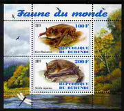 Burundi 2011 Fauna of the World - Mammals (Bats #1) perf sheetlet containing 2 values unmounted mint