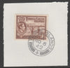 Turks & Caicos Islands 1938 KG6 Raking Salt 1d red-brown,SG 196 on piece with full strike of Madame Joseph forged postmark type 427