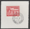 Turks & Caicos Islands 1938 KG6 Raking Salt 1.5d scarlet,SG 197 on piece with full strike of Madame Joseph forged postmark type 427