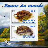 Burundi 2011 Fauna of the World - Mammals (Bats #1) imperf sheetlet containing 2 values unmounted mint