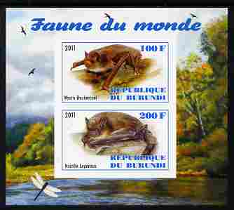 Burundi 2011 Fauna of the World - Mammals (Bats #1) imperf sheetlet containing 2 values unmounted mint