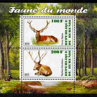 Burundi 2011 Fauna of the World - Mammals (Deer) perf sheetlet containing 2 values unmounted mint