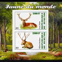 Burundi 2011 Fauna of the World - Mammals (Deer) imperf sheetlet containing 2 values unmounted mint