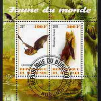 Burundi 2011 Fauna of the World - Mammals (Bats #2) perf sheetlet containing 2 values fine cto used