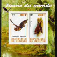 Burundi 2011 Fauna of the World - Mammals (Bats #2) imperf sheetlet containing 2 values unmounted mint