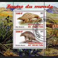 Burundi 2011 Fauna of the World - Mammals (Armidillos) perf sheetlet containing 2 values fine cto used