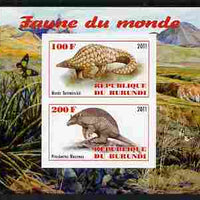 Burundi 2011 Fauna of the World - Mammals (Armidillos) imperf sheetlet containing 2 values unmounted mint