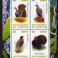 Burundi 2011 Fauna of the World - Game Birds perf sheetlet containing 4 values unmounted mint