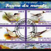 Burundi 2011 Fauna of the World - Gulls & Terns perf sheetlet containing 4 values fine cto used