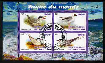Burundi 2011 Fauna of the World - Gulls & Terns perf sheetlet containing 4 values fine cto used