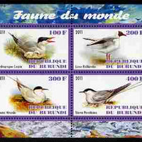 Burundi 2011 Fauna of the World - Gulls & Terns perf sheetlet containing 4 values unmounted mint