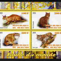 Burundi 2011 Fauna of the World - Wild Cats #2 perf sheetlet containing 4 values unmounted mint