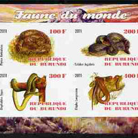 Burundi 2011 Fauna of the World - Reptiles - Snakes #1 imperf sheetlet containing 4 values unmounted mint