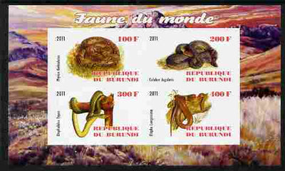 Burundi 2011 Fauna of the World - Reptiles - Snakes #1 imperf sheetlet containing 4 values unmounted mint