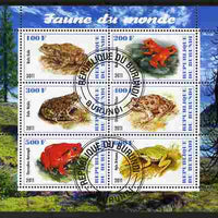 Burundi 2011 Fauna of the World - Amphibians (Frogs & Toads) perf sheetlet containing 6 values fine cto used