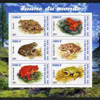 Burundi 2011 Fauna of the World - Amphibians (Frogs & Toads) imperf sheetlet containing 6 values unmounted mint