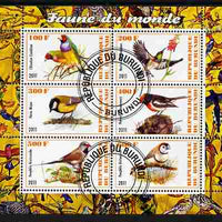 Burundi 2011 Fauna of the World - Birds perf sheetlet containing 6 values fine cto used