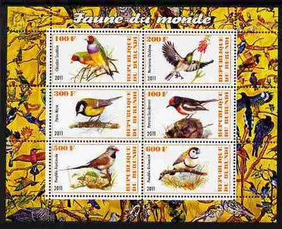 Burundi 2011 Fauna of the World - Birds perf sheetlet containing 6 values unmounted mint
