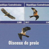 Central African Republic 2017 Birds of Prey #1 perf sheetlet containing 2 values unmounted mint. Note this item is privately produced and is offered purely on its thematic appeal