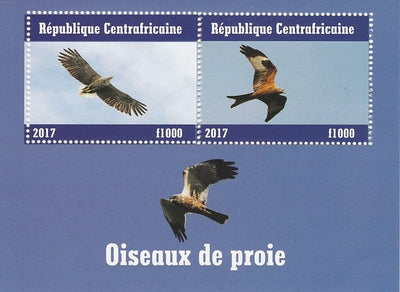 Central African Republic 2017 Birds of Prey #1 perf sheetlet containing 2 values unmounted mint. Note this item is privately produced and is offered purely on its thematic appeal