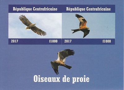 Central African Republic 2017 Birds of Prey #1 imperf sheetlet containing 2 values unmounted mint. Note this item is privately produced and is offered purely on its thematic appeal