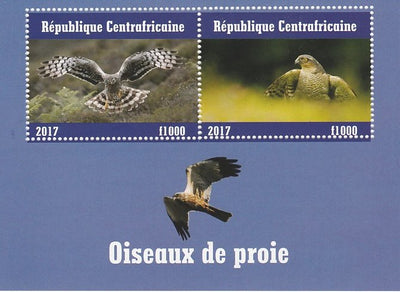 Central African Republic 2017 Birds of Prey #3 perf sheetlet containing 2 values unmounted mint. Note this item is privately produced and is offered purely on its thematic appeal