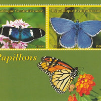Central African Republic 2017 Butterflies perf sheetlet containing 2 values unmounted mint. Note this item is privately produced and is offered purely on its thematic appeal