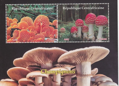 Central African Republic 2017 Fungi perf sheetlet containing 2 values unmounted mint. Note this item is privately produced and is offered purely on its thematic appeal