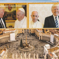 Central African Republic 2017 The Pope & Trump perf sheetlet containing 2 values unmounted mint. Note this item is privately produced and is offered purely on its thematic appeal