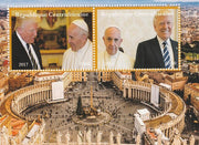 Central African Republic 2017 The Pope & Trump perf sheetlet containing 2 values unmounted mint. Note this item is privately produced and is offered purely on its thematic appeal