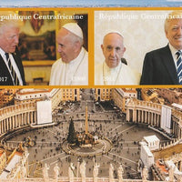 Central African Republic 2017 The Pope & Trump imperf sheetlet containing 2 values unmounted mint. Note this item is privately produced and is offered purely on its thematic appeal