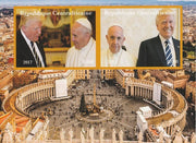 Central African Republic 2017 The Pope & Trump imperf sheetlet containing 2 values unmounted mint. Note this item is privately produced and is offered purely on its thematic appeal