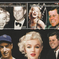 Central African Republic 2017 Marilyn Monroe & JFK perf sheetlet containing 2 values unmounted mint. Note this item is privately produced and is offered purely on its thematic appeal