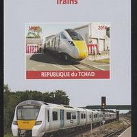 Chad 2016 Modern Trains #2 imperf s/sheet containing 1 value unmounted mint. Note this item is privately produced and is offered purely on its thematic appeal. .