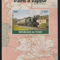 Chad 2017 Steam Trains imperf s/sheet containing 1 value unmounted mint. Note this item is privately produced and is offered purely on its thematic appeal. .