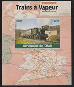 Chad 2017 Steam Trains imperf s/sheet containing 1 value unmounted mint. Note this item is privately produced and is offered purely on its thematic appeal. .