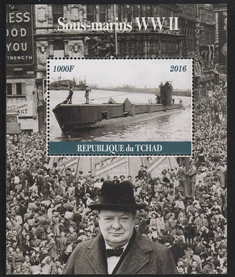 Chad 2016 Submarines of WW2 & Churchill #1 perf s/sheet containing 1 value unmounted mint. Note this item is privately produced and is offered purely on its thematic appeal. .